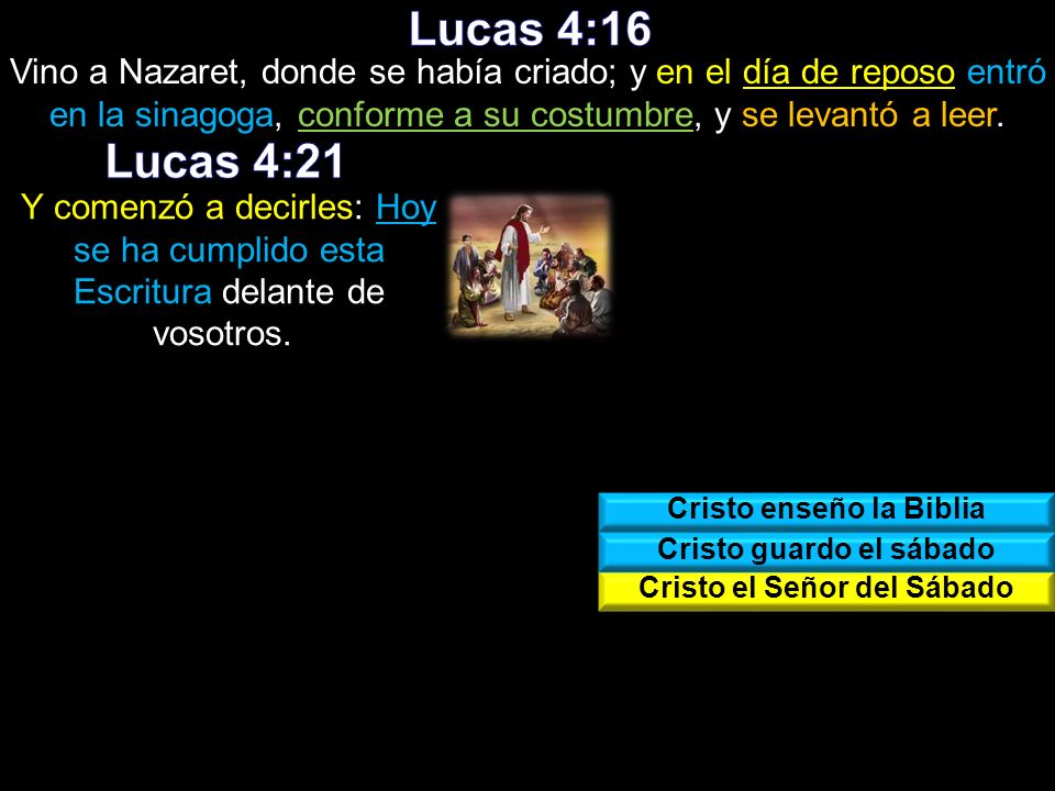 Lucas 4:16 Vino a Nazaret, donde se había criado; y en el día de reposo entró en la sinagoga, conforme a su costumbre, y se levantó a leer.