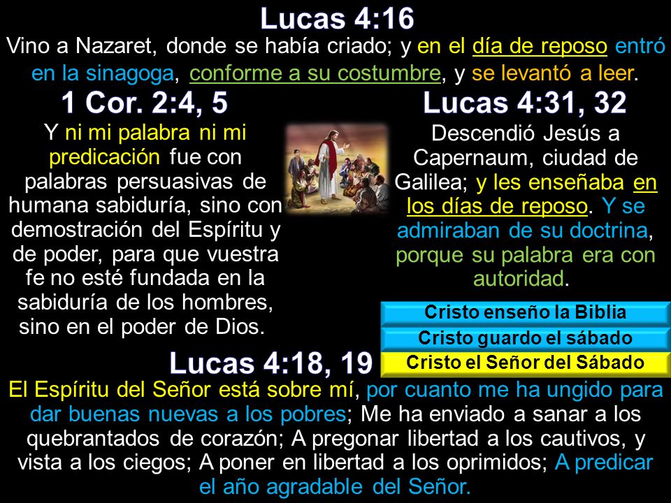 Lucas 4:16 1 Cor. 2:4, 5 Lucas 4:31, 32 Lucas 4:18, 19
