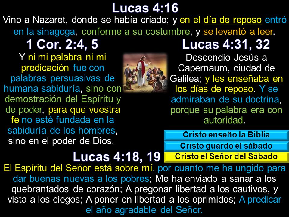 Lucas 4:16 1 Cor. 2:4, 5 Lucas 4:31, 32 Lucas 4:18, 19