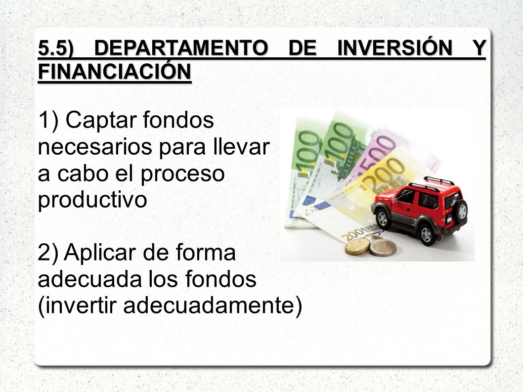 necesarios para llevar a cabo el proceso productivo