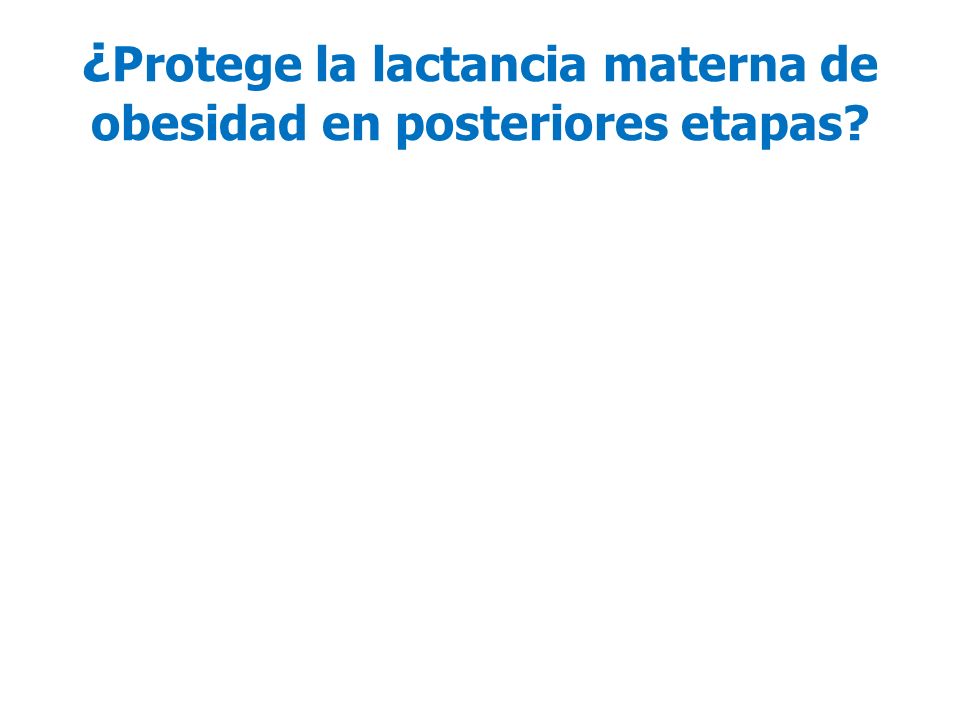¿Protege la lactancia materna de obesidad en posteriores etapas