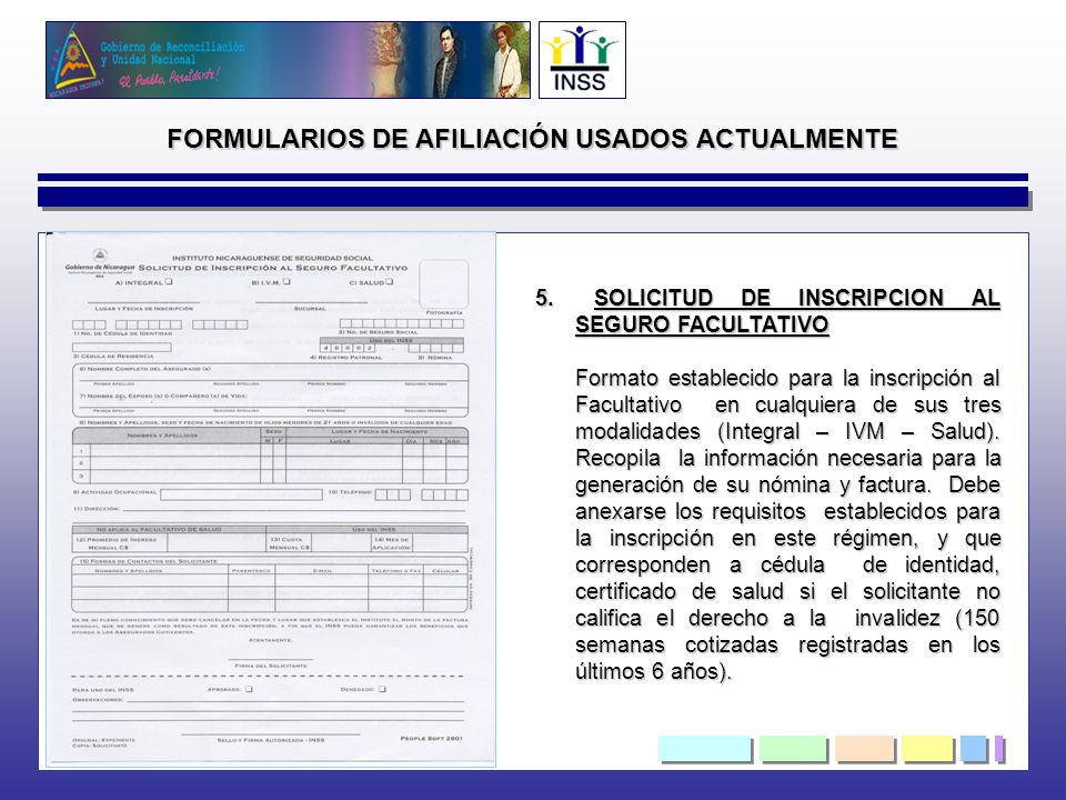 FORMULARIOS DE AFILIACIÓN USADOS ACTUALMENTE