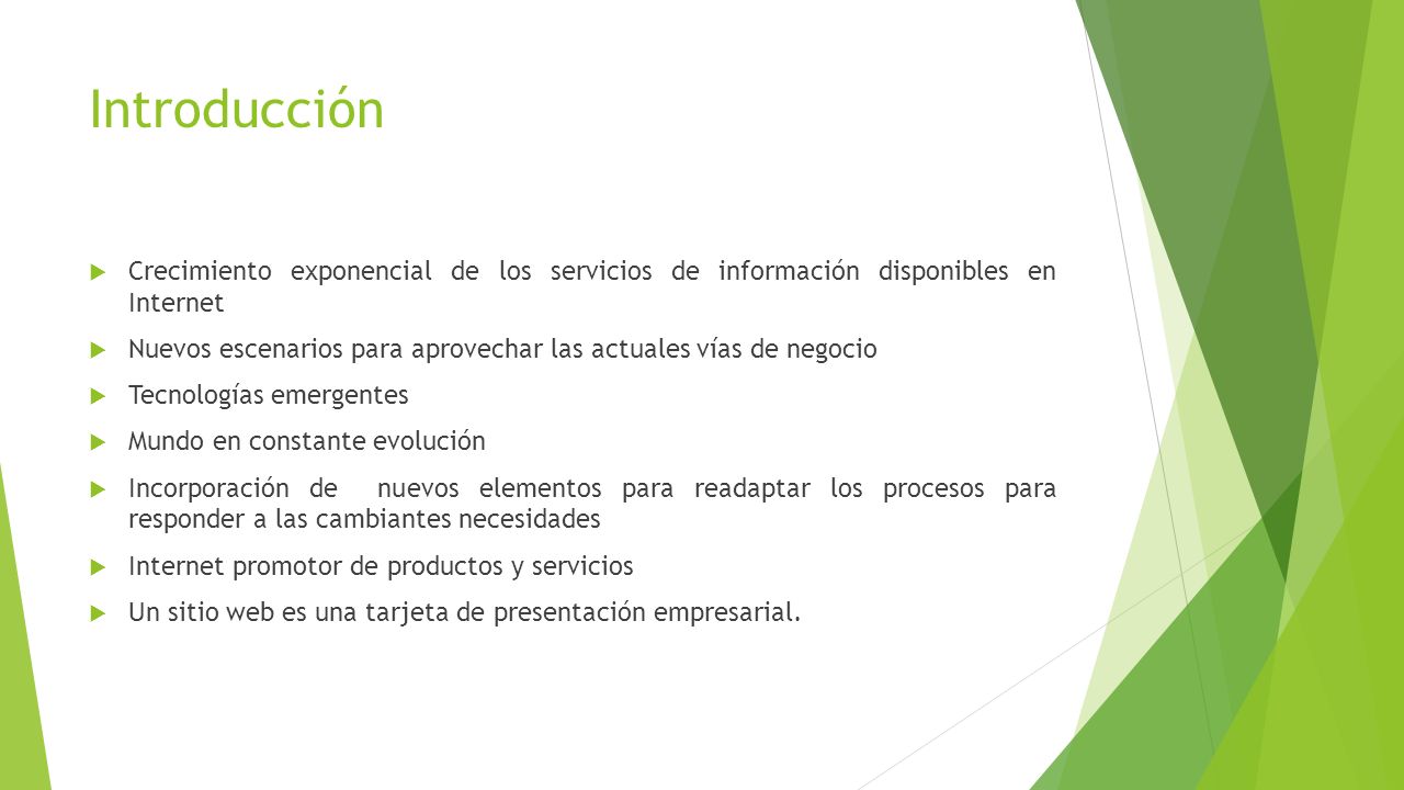 Introducción Crecimiento exponencial de los servicios de información disponibles en Internet.
