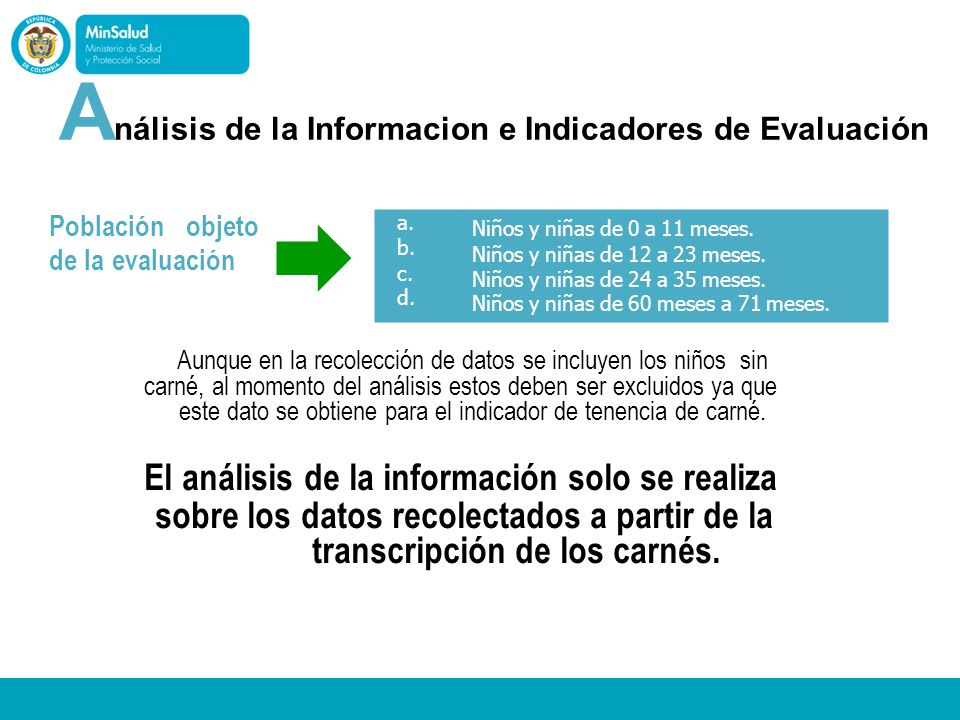 Análisis de la Informacion e Indicadores de Evaluación