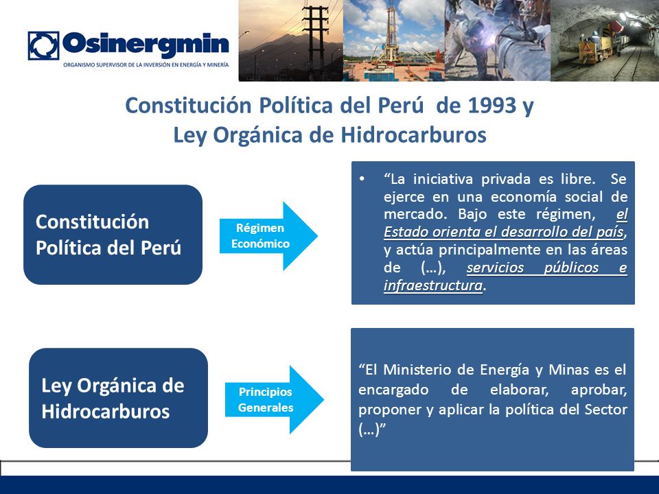 Constitución Política del Perú de 1993 y Ley Orgánica de Hidrocarburos