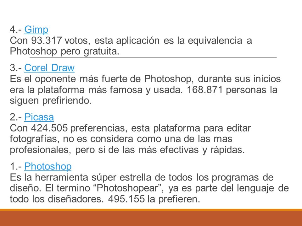 4.- Gimp Con votos, esta aplicación es la equivalencia a Photoshop pero gratuita.