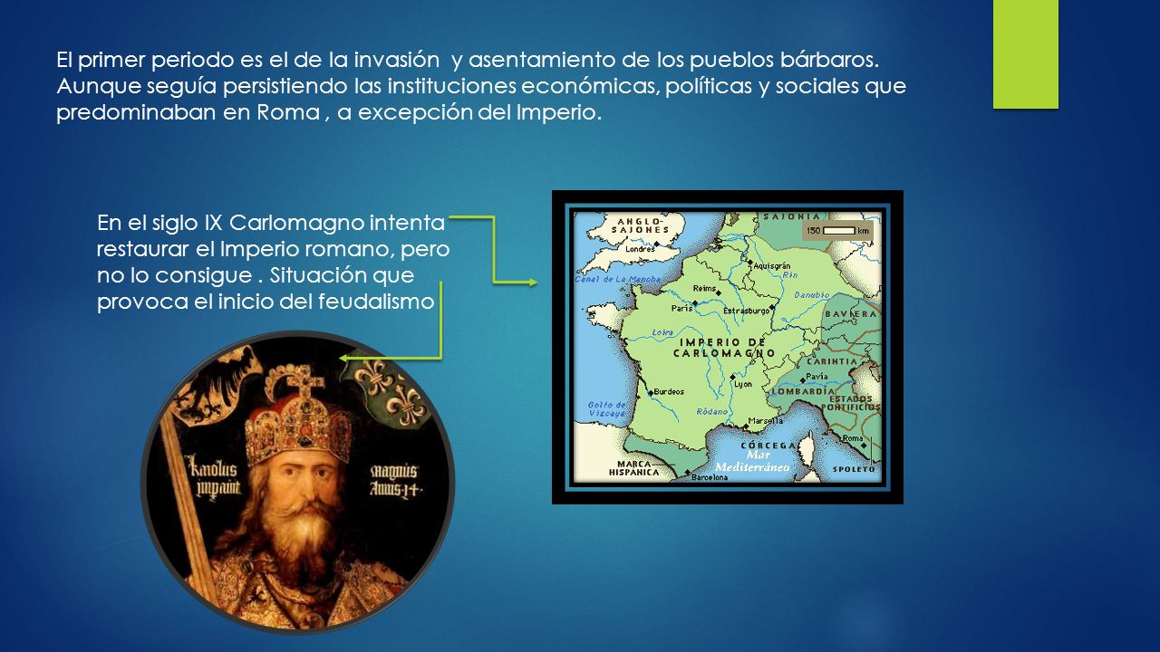 El primer periodo es el de la invasión y asentamiento de los pueblos bárbaros.