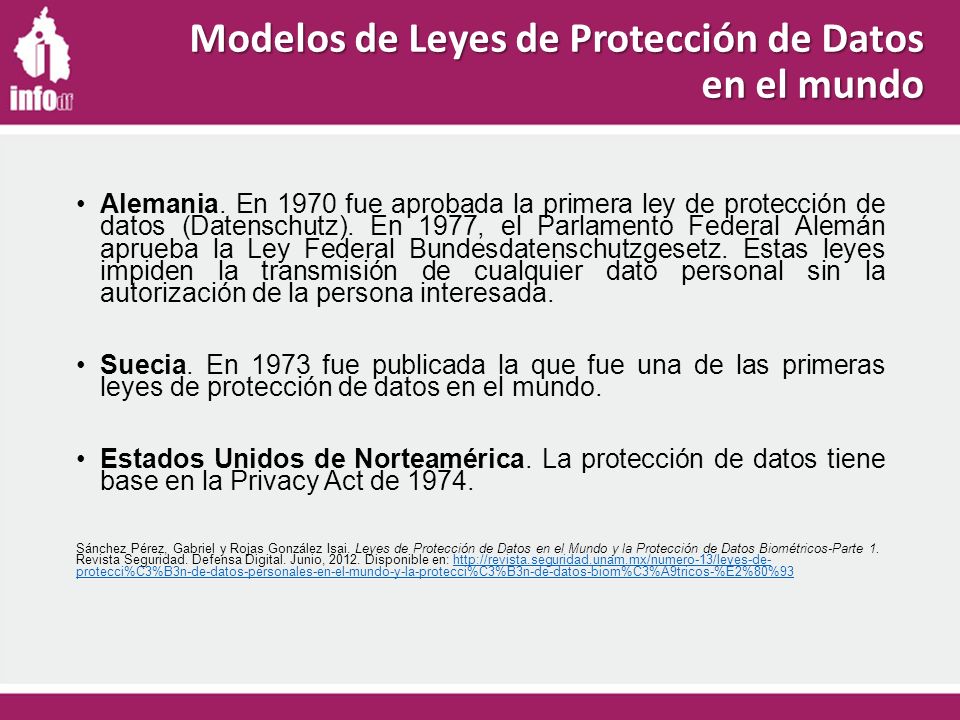 Modelos de Leyes de Protección de Datos en el mundo