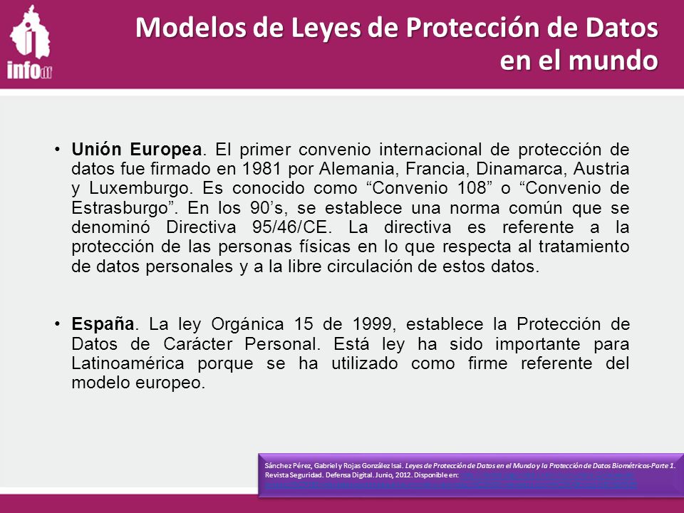 Modelos de Leyes de Protección de Datos en el mundo