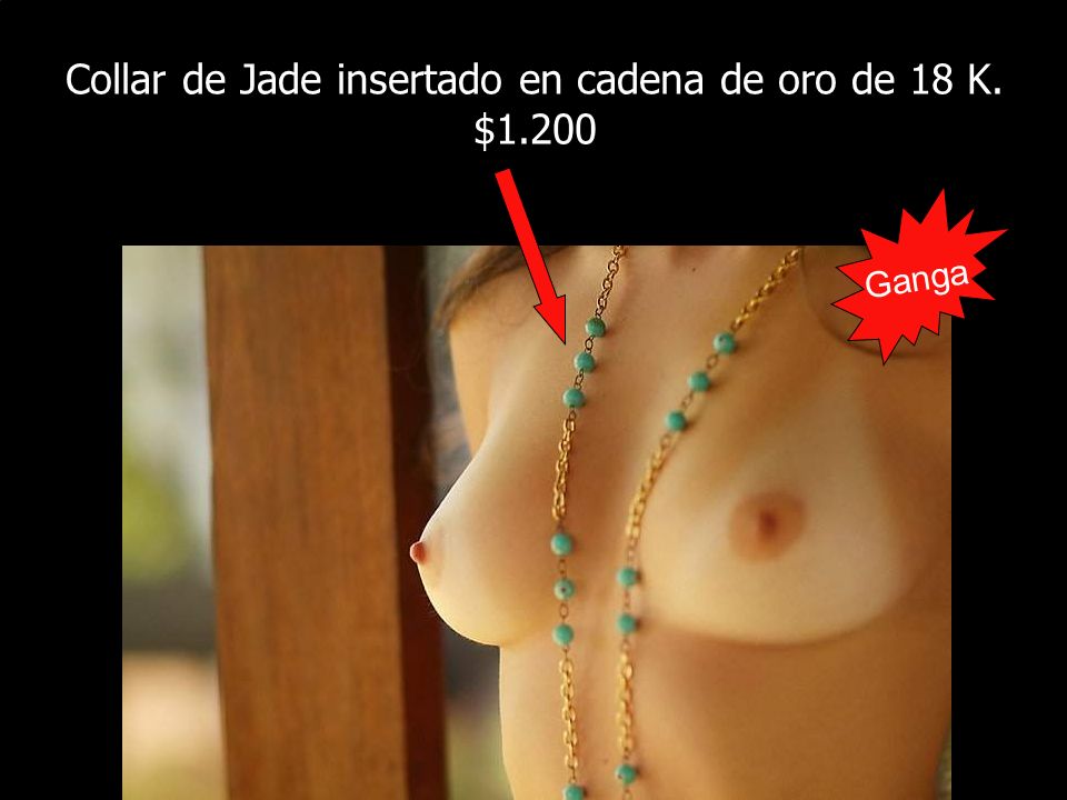 Collar de Jade insertado en cadena de oro de 18 K.
