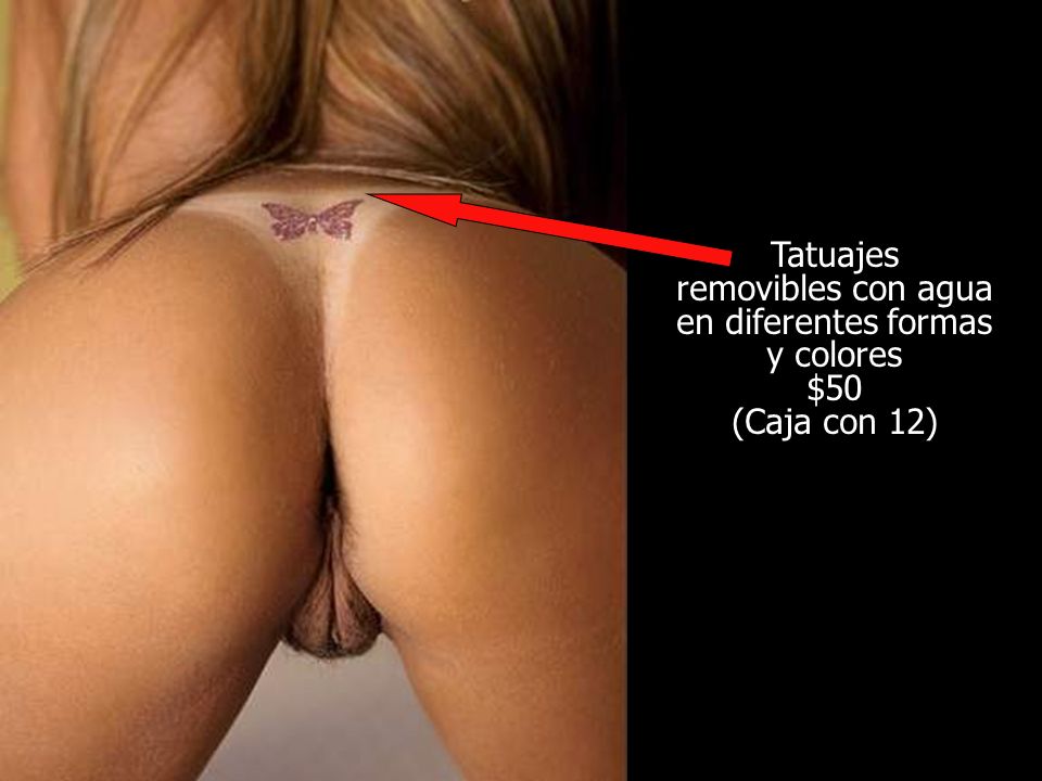 Tatuajes removibles con agua en diferentes formas y colores $50 (Caja con 12)