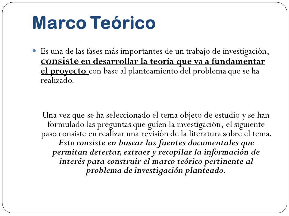 Marco Teórico
