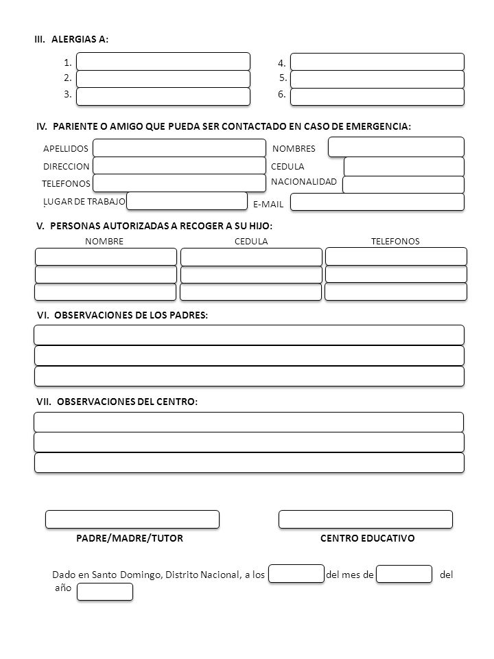 IV. PARIENTE O AMIGO QUE PUEDA SER CONTACTADO EN CASO DE EMERGENCIA: