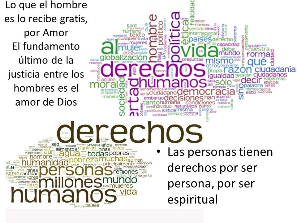 Las personas tienen derechos por ser persona, por ser espiritual