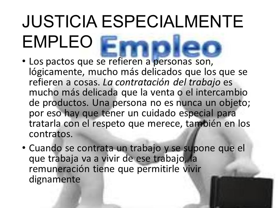 JUSTICIA ESPECIALMENTE EMPLEO