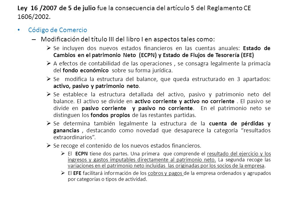 Modificación del título III del libro I en aspectos tales como: