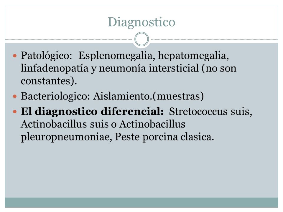 Diagnostico Patológico: Esplenomegalia, hepatomegalia, linfadenopatía y neumonía intersticial (no son constantes).