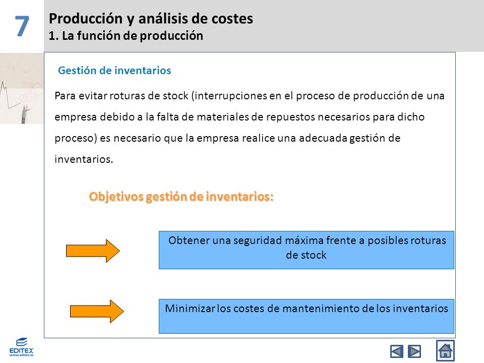 7 Producción y análisis de costes 1. La función de producción