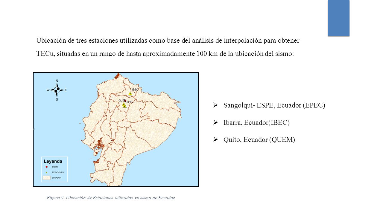 Figura 9. Ubicación de Estaciones utilizadas en sismo de Ecuador.