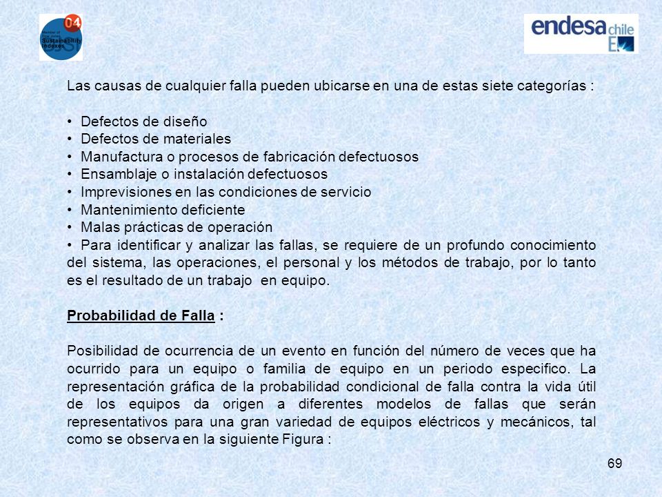 Las causas de cualquier falla pueden ubicarse en una de estas siete categorías :