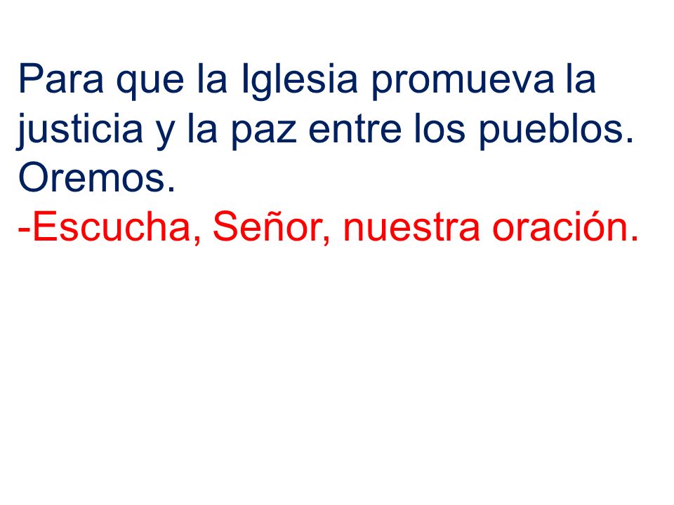 Para que la Iglesia promueva la justicia y la paz entre los pueblos