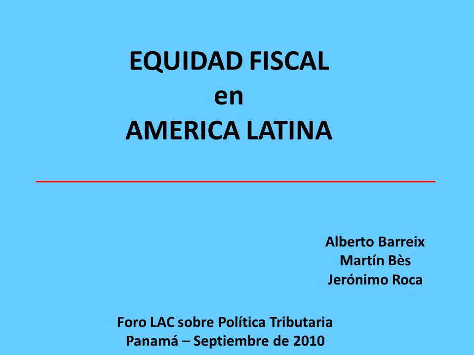 EQUIDAD FISCAL en AMERICA LATINA