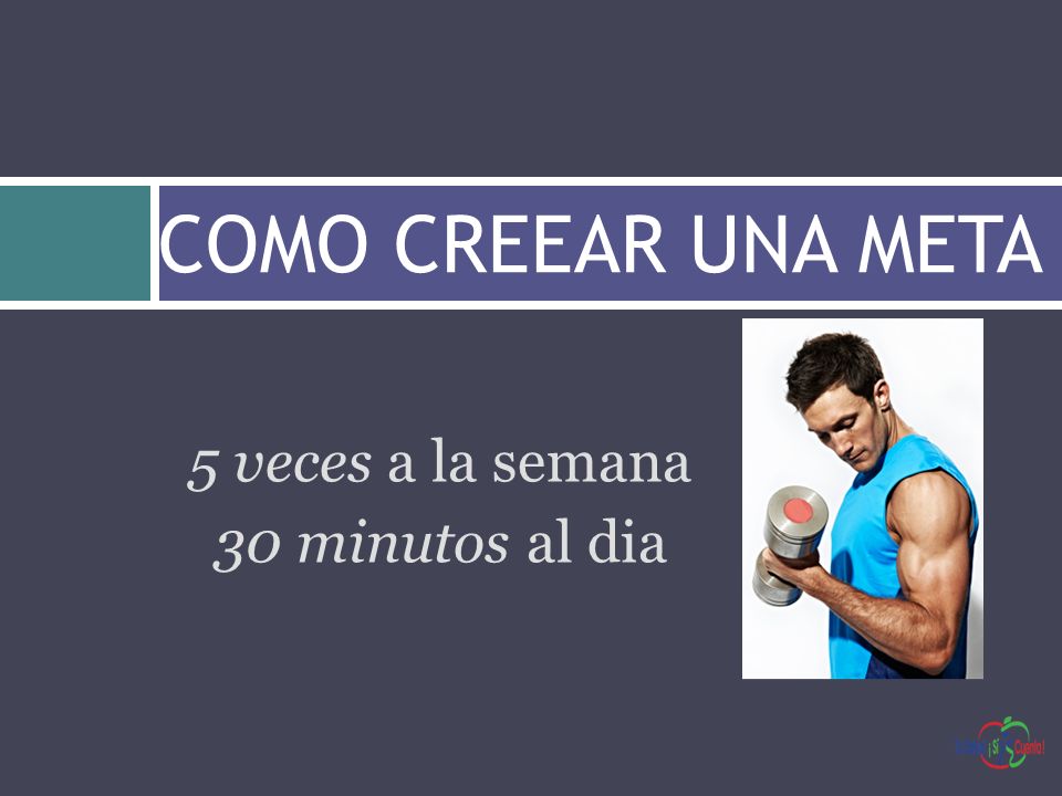 COMO CREEAR UNA META 5 veces a la semana 30 minutos al dia