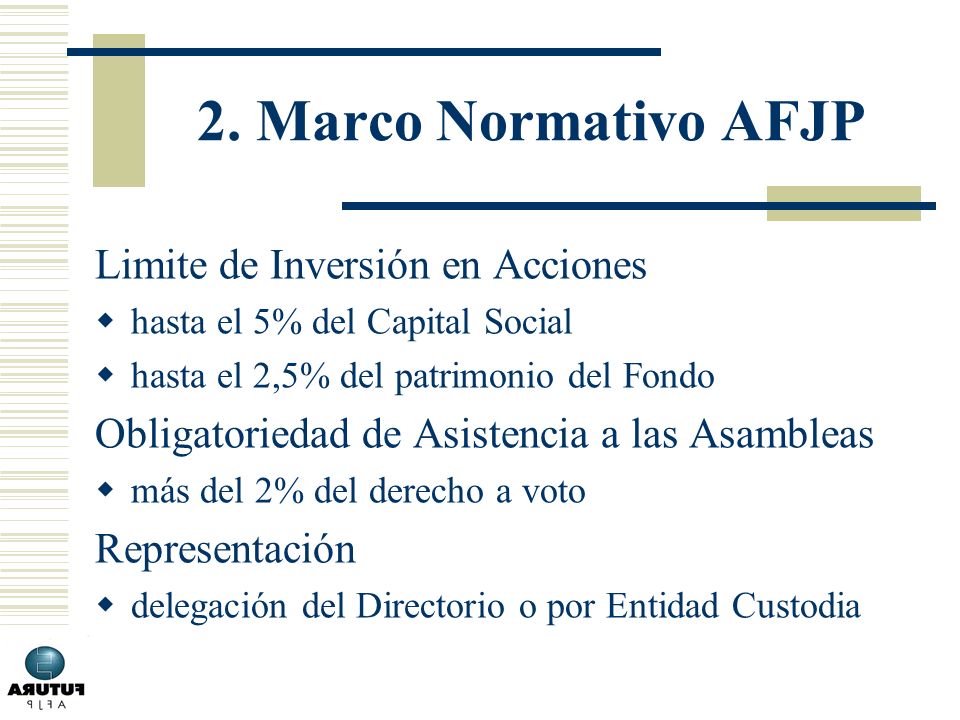 2. Marco Normativo AFJP Limite de Inversión en Acciones