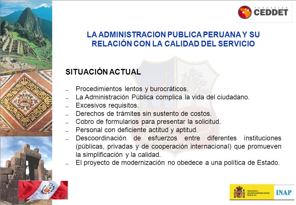 LA ADMINISTRACION PUBLICA PERUANA Y SU RELACIÓN CON LA CALIDAD DEL SERVICIO