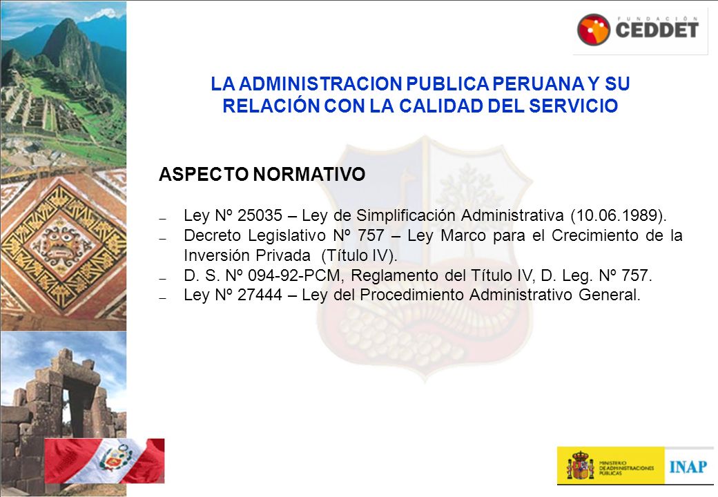 LA ADMINISTRACION PUBLICA PERUANA Y SU RELACIÓN CON LA CALIDAD DEL SERVICIO