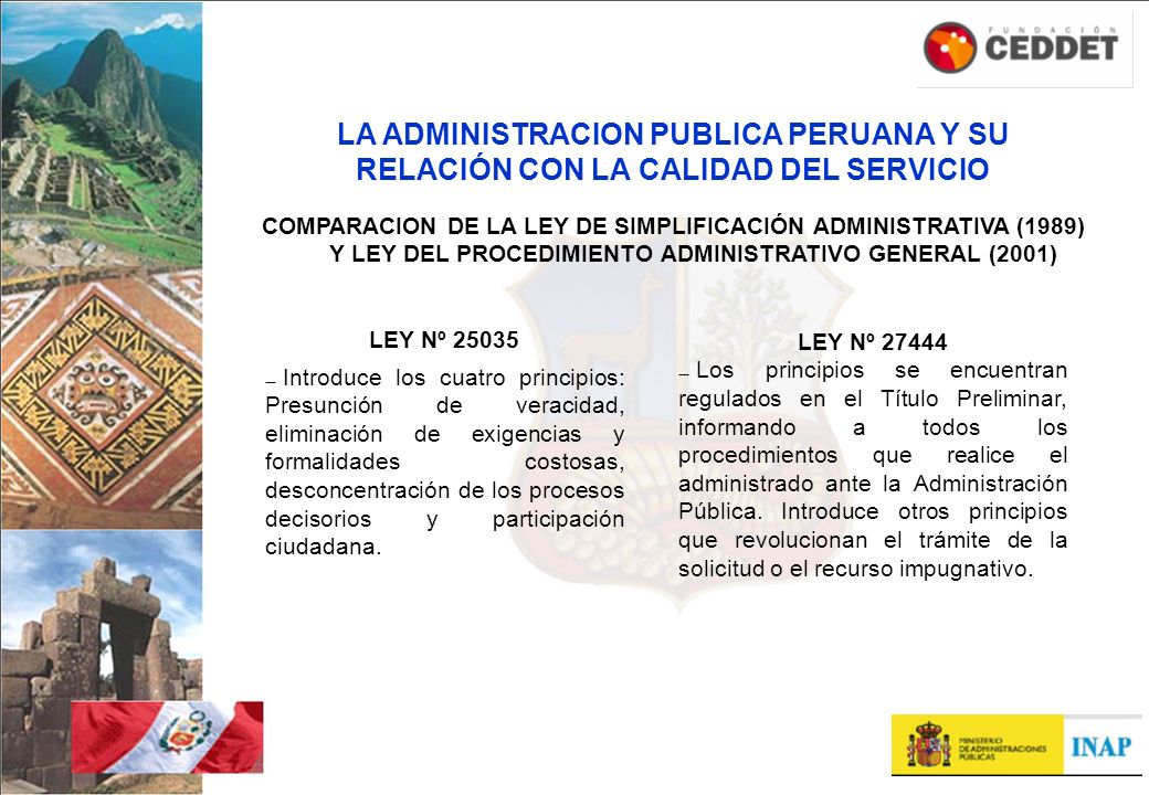 LA ADMINISTRACION PUBLICA PERUANA Y SU RELACIÓN CON LA CALIDAD DEL SERVICIO