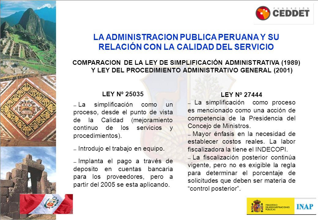 LA ADMINISTRACION PUBLICA PERUANA Y SU RELACIÓN CON LA CALIDAD DEL SERVICIO