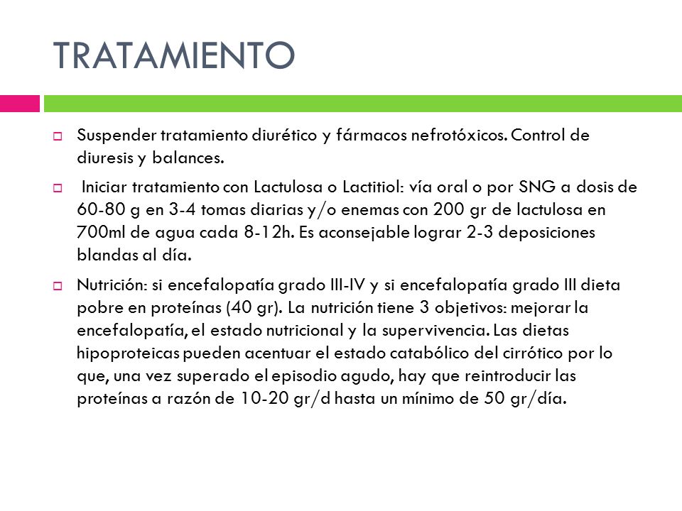 TRATAMIENTO Suspender tratamiento diurético y fármacos nefrotóxicos. Control de diuresis y balances.
