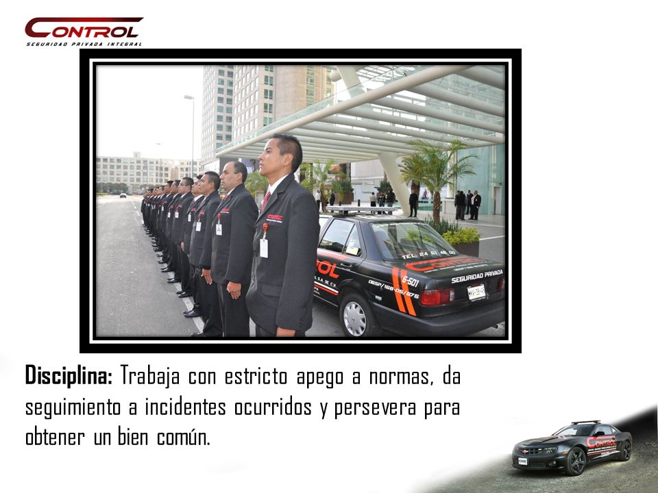 Disciplina: Trabaja con estricto apego a normas, da seguimiento a incidentes ocurridos y persevera para obtener un bien común.