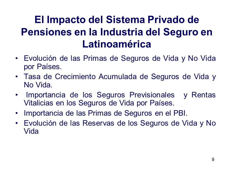 El Impacto del Sistema Privado de Pensiones en la Industria del Seguro en Latinoamérica