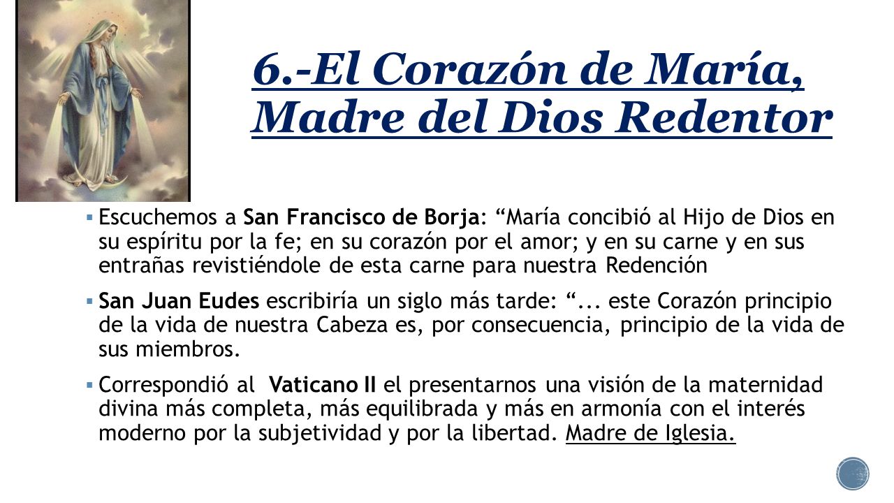 6.-El Corazón de María, Madre del Dios Redentor