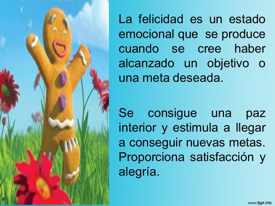 La felicidad es un estado emocional que se produce cuando se cree haber alcanzado un objetivo o una meta deseada.
