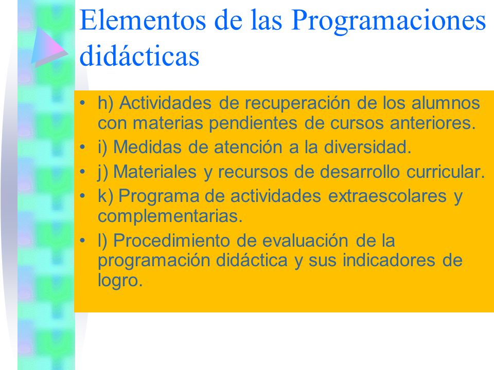 Elementos de las Programaciones didácticas