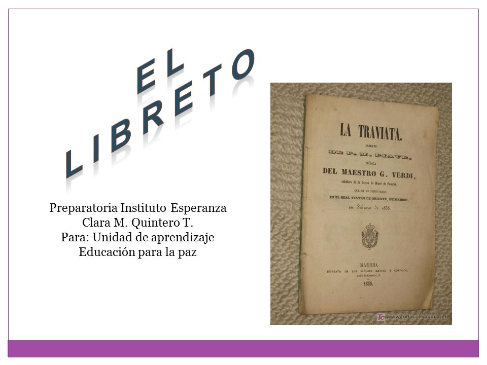 E L L I B R E T O Preparatoria Instituto Esperanza