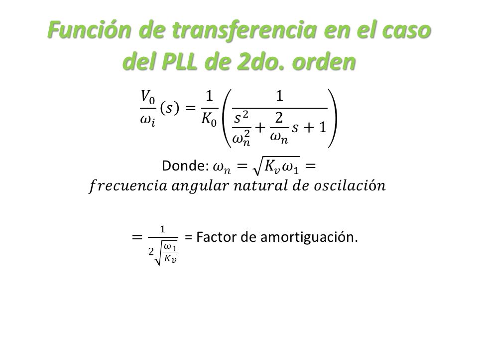 Función de transferencia en el caso del PLL de 2do. orden