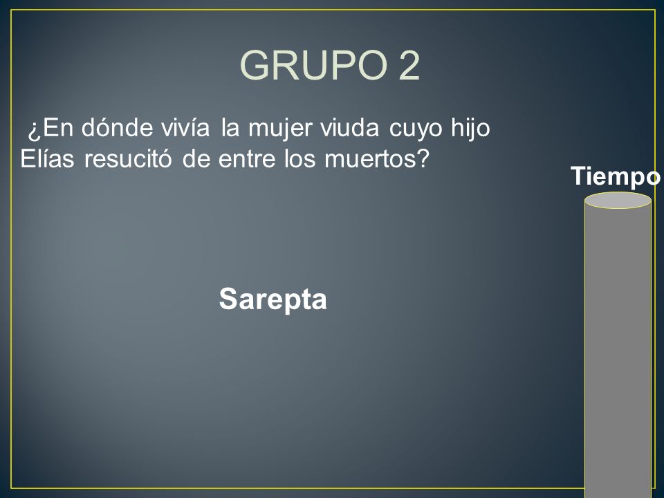 GRUPO 2 ¿En dónde vivía la mujer viuda cuyo hijo Elías resucitó de entre los muertos.