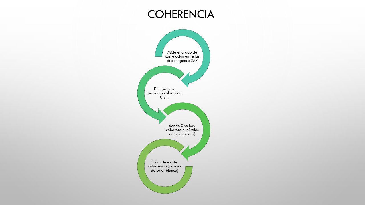 Coherencia Mide el grado de correlación entre las dos imágenes SAR