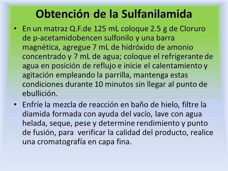 Obtención de la Sulfanilamida