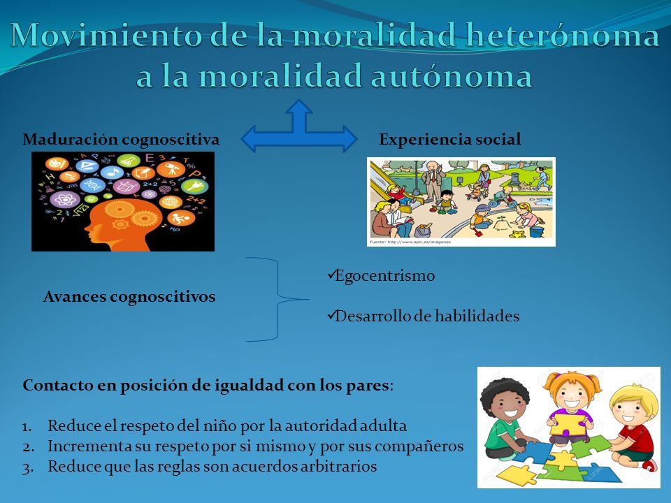Movimiento de la moralidad heterónoma a la moralidad autónoma