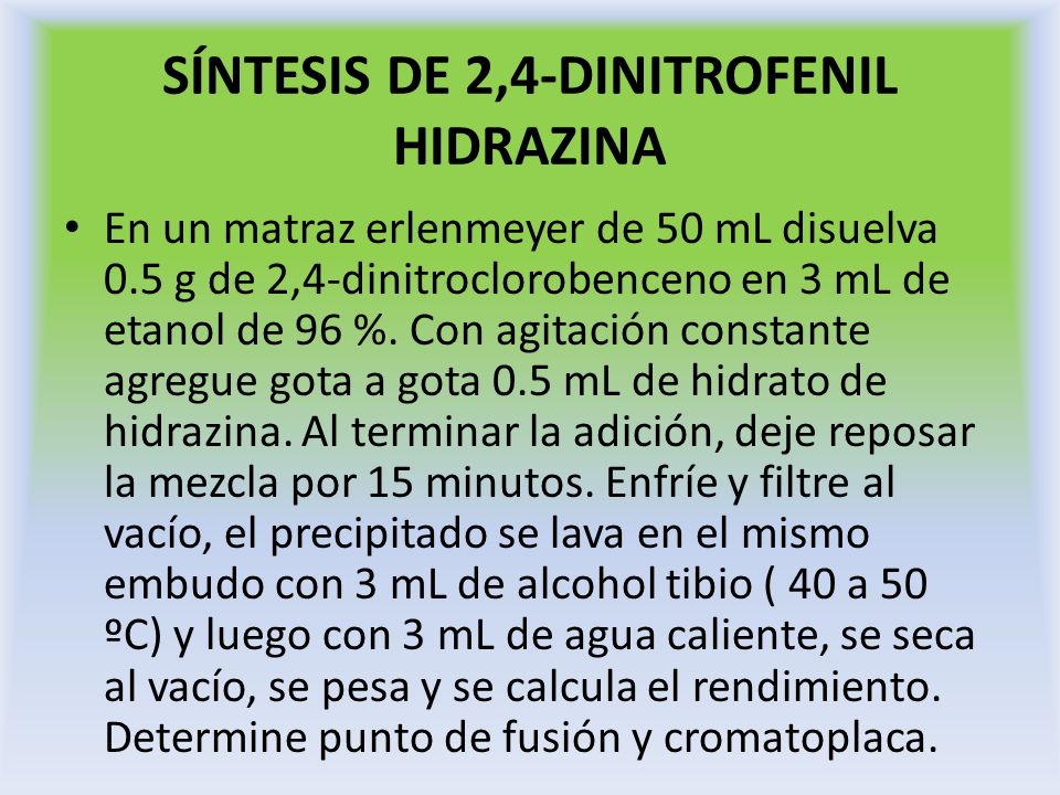 SÍNTESIS DE 2,4-DINITROFENIL HIDRAZINA