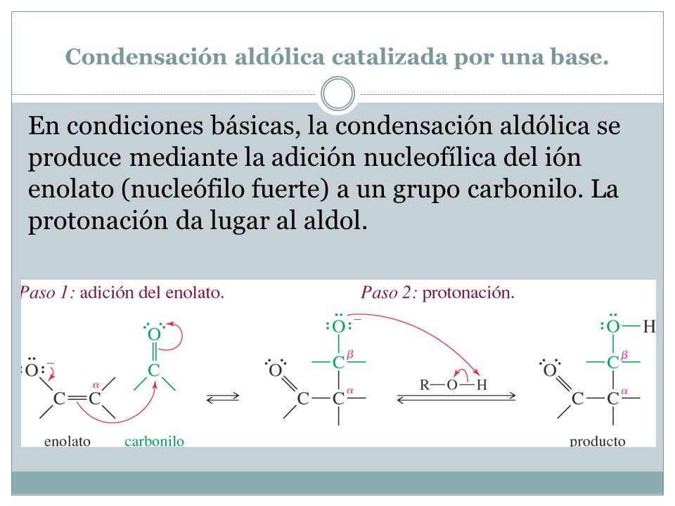 Condensación aldólica catalizada por una base.