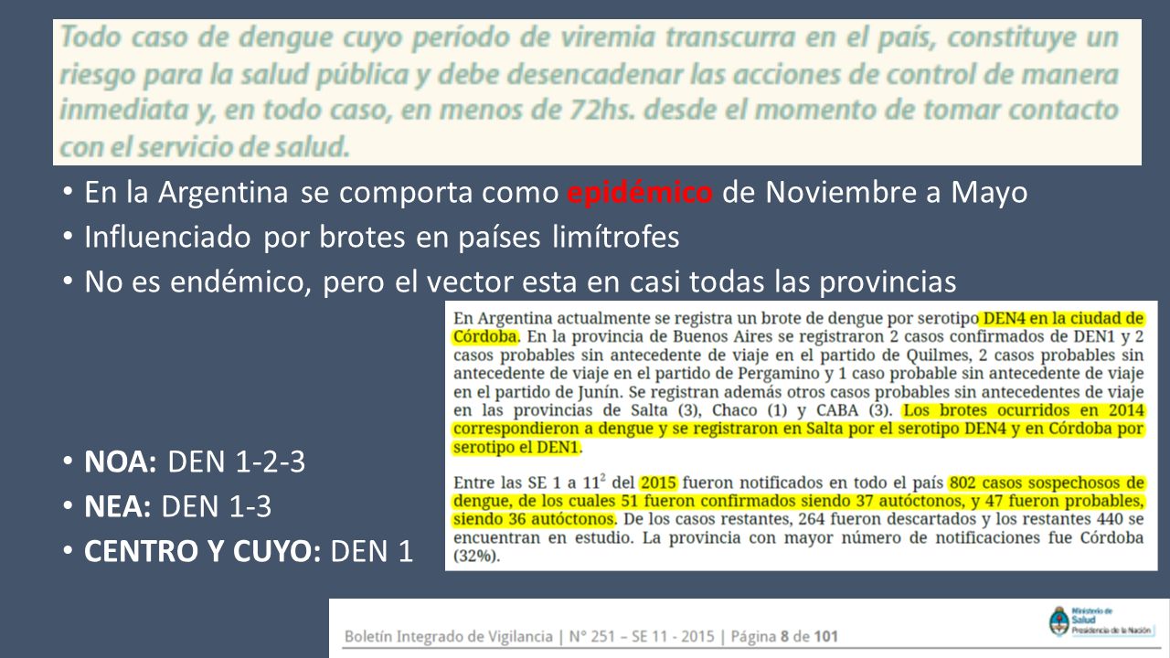 DISTRIBUCION En la Argentina se comporta como epidémico de Noviembre a Mayo. Influenciado por brotes en países limítrofes.