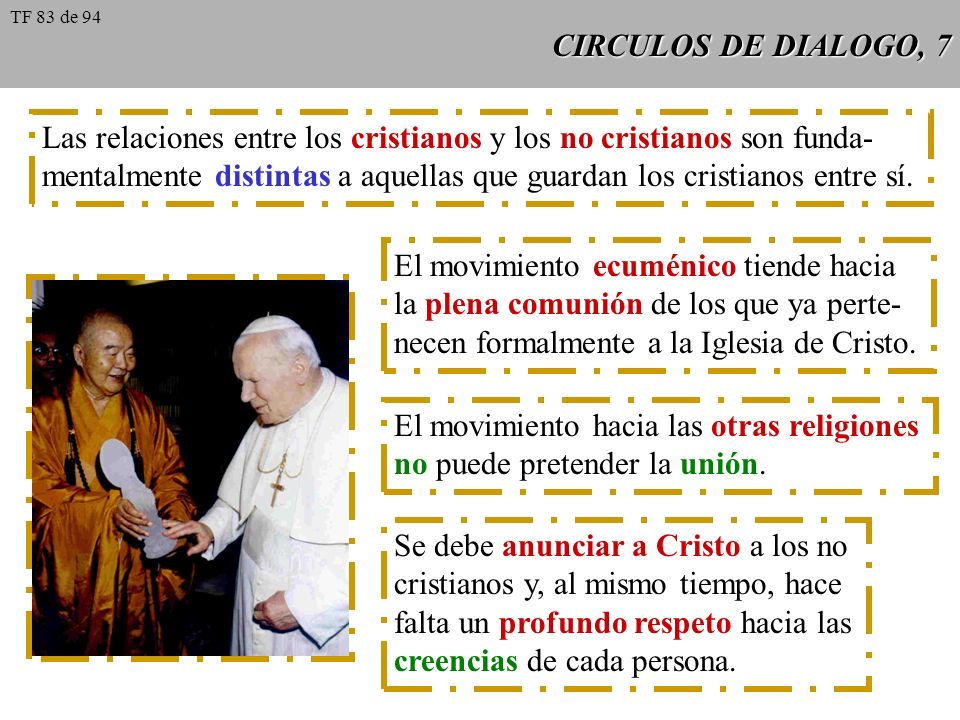 Las relaciones entre los cristianos y los no cristianos son funda-