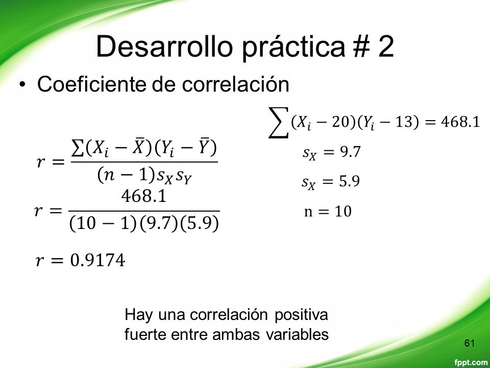 Desarrollo práctica # 2 Coeficiente de correlación