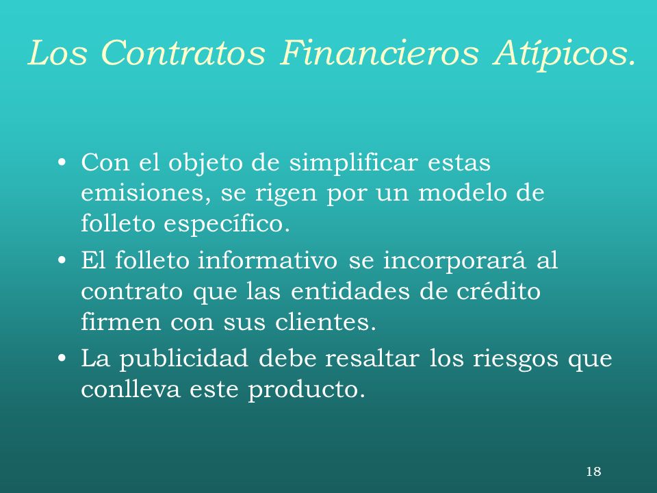 Los Contratos Financieros Atípicos.